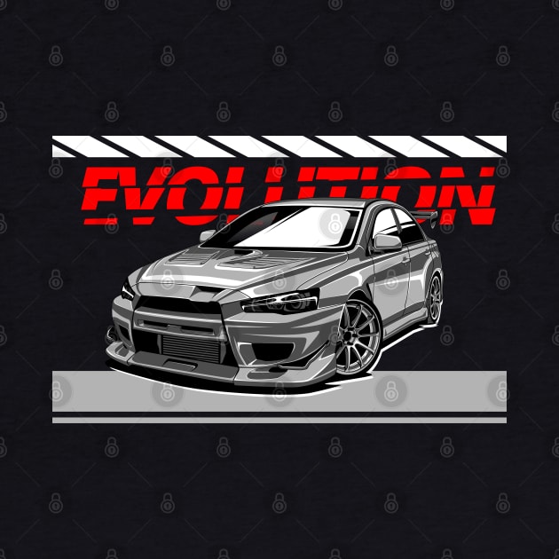 Mits Lancer Evo X Grey by aredie19